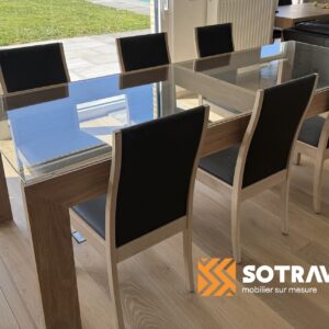 Table de salon verre/bois